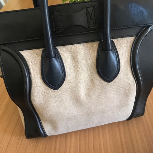 CELINE Linen & Calfskin Tri-Color Phantom Tote Bag - Picture 3 of 8
